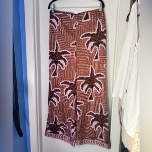 Women’s Joie Hawaiian Brown & Lilac Satin Pull On Pants - Size Medium - NWOT